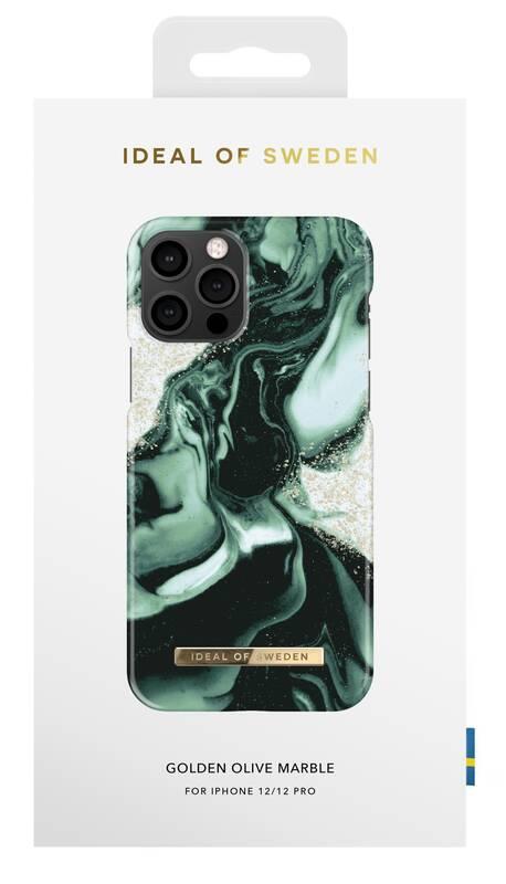 Kryt na mobil iDeal Of Sweden Fashion na Apple iPhone 12 12 Pro - Golden Olive Marble