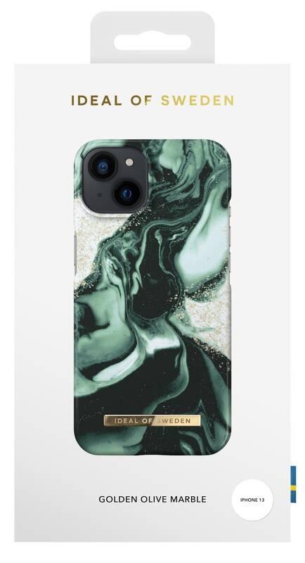 Kryt na mobil iDeal Of Sweden Fashion na Apple iPhone 13 - Golden Olive Marble