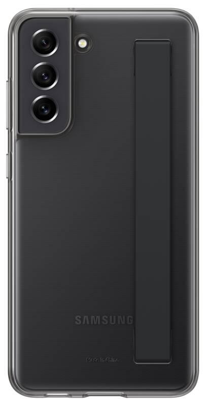 Kryt na mobil Samsung Galaxy S21 FE s poutkem šedý průhledný
