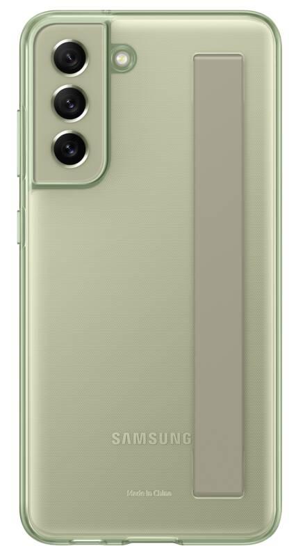 Kryt na mobil Samsung Galaxy S21 FE s poutkem zelený průhledný
