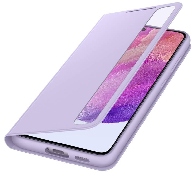 Pouzdro na mobil flipové Samsung Clear View na Galaxy S21 FE fialové