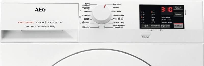 Pračka se sušičkou AEG ProSense™ L6WNJ68WC bílá, Pračka, se, sušičkou, AEG, ProSense™, L6WNJ68WC, bílá