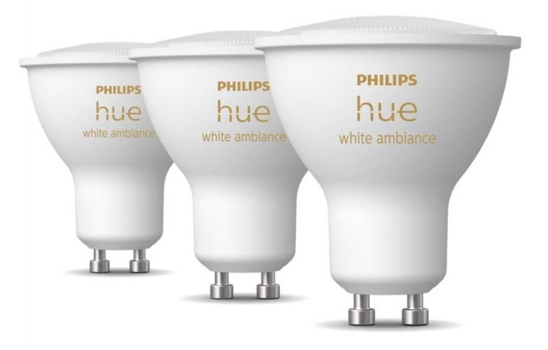Žárovka LED Philips Hue Bluetooth, 4,3W, GU10, White Ambiance, 3ks