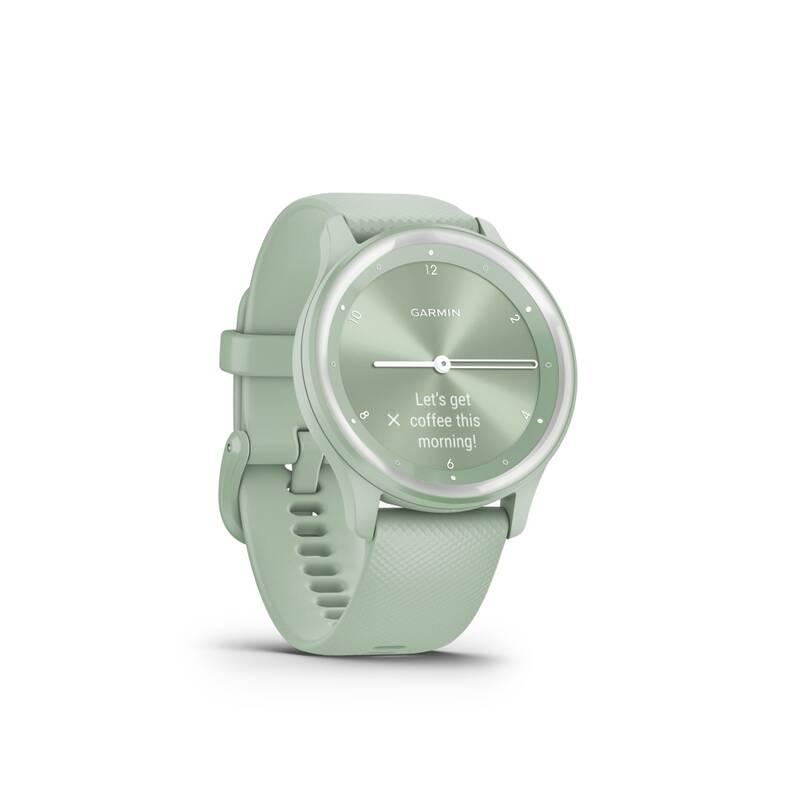 Chytré hodinky Garmin vívomove Sport - Silver Cool Mint Silicone Band, Chytré, hodinky, Garmin, vívomove, Sport, Silver, Cool, Mint, Silicone, Band