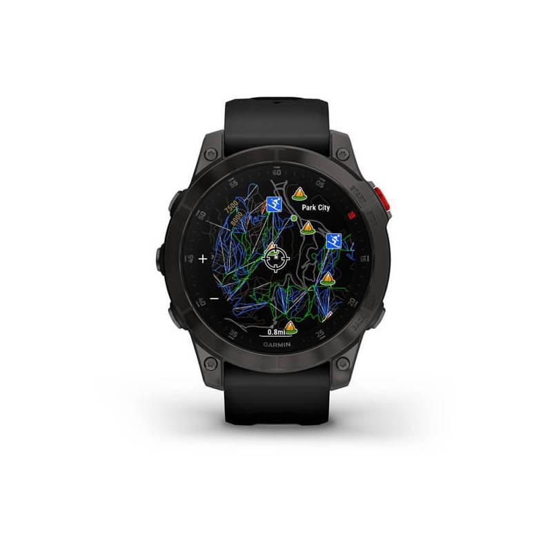 GPS hodinky Garmin epix PRO Sapphire - Titan Black Black Silicone Band, GPS, hodinky, Garmin, epix, PRO, Sapphire, Titan, Black, Black, Silicone, Band