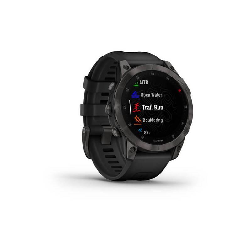 GPS hodinky Garmin epix PRO Sapphire - Titan Black Black Silicone Band