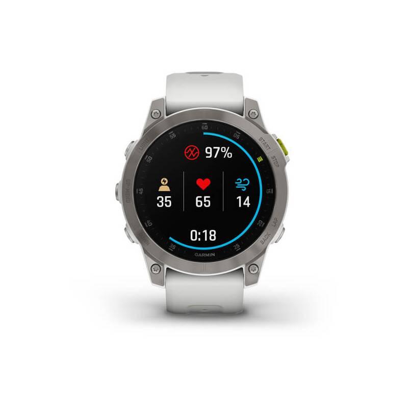 GPS hodinky Garmin epix PRO Sapphire - Titan White Silicone Band