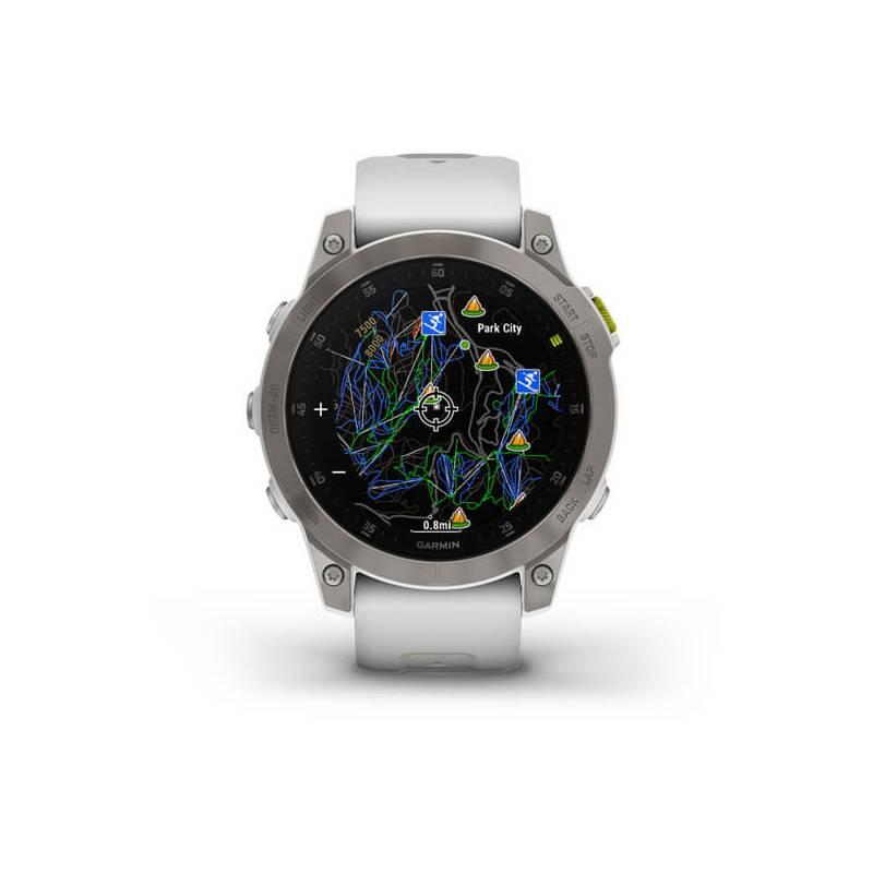 GPS hodinky Garmin epix PRO Sapphire - Titan White Silicone Band, GPS, hodinky, Garmin, epix, PRO, Sapphire, Titan, White, Silicone, Band