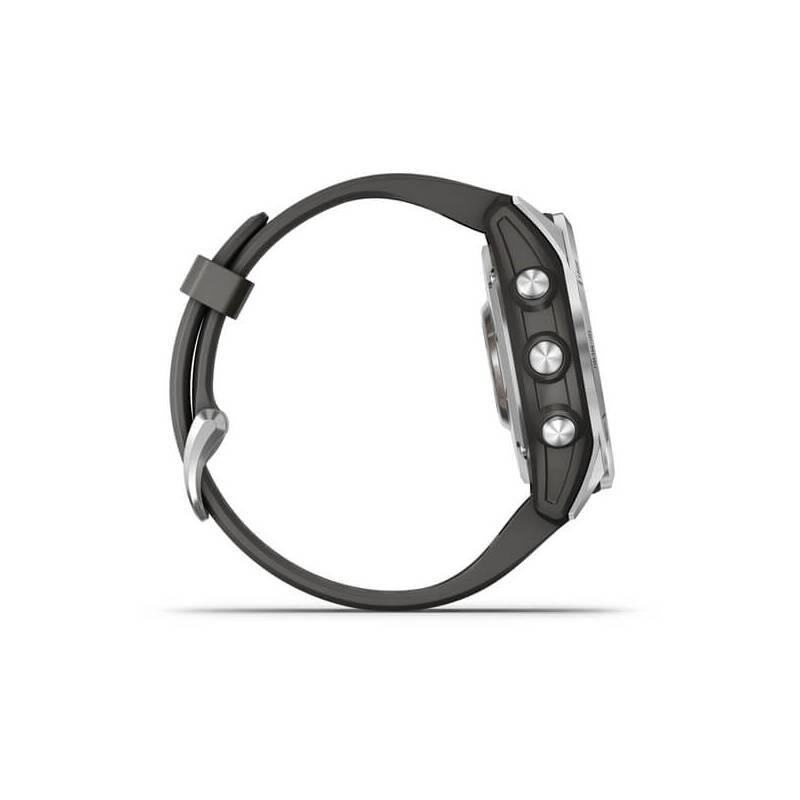 GPS hodinky Garmin fenix 7S PRO Glass - Silver Graphite Silicone Band