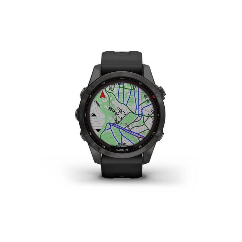 GPS hodinky Garmin fenix 7S PRO Sapphire Solar - Titan Carbon Gray Black Silicone Band, GPS, hodinky, Garmin, fenix, 7S, PRO, Sapphire, Solar, Titan, Carbon, Gray, Black, Silicone, Band