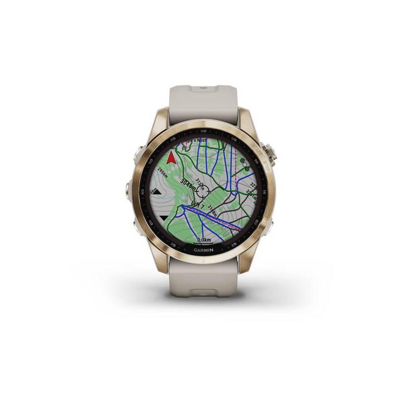 GPS hodinky Garmin fenix 7S PRO Sapphire Solar - Titan Cream Gold Sand Silicone Band, GPS, hodinky, Garmin, fenix, 7S, PRO, Sapphire, Solar, Titan, Cream, Gold, Sand, Silicone, Band