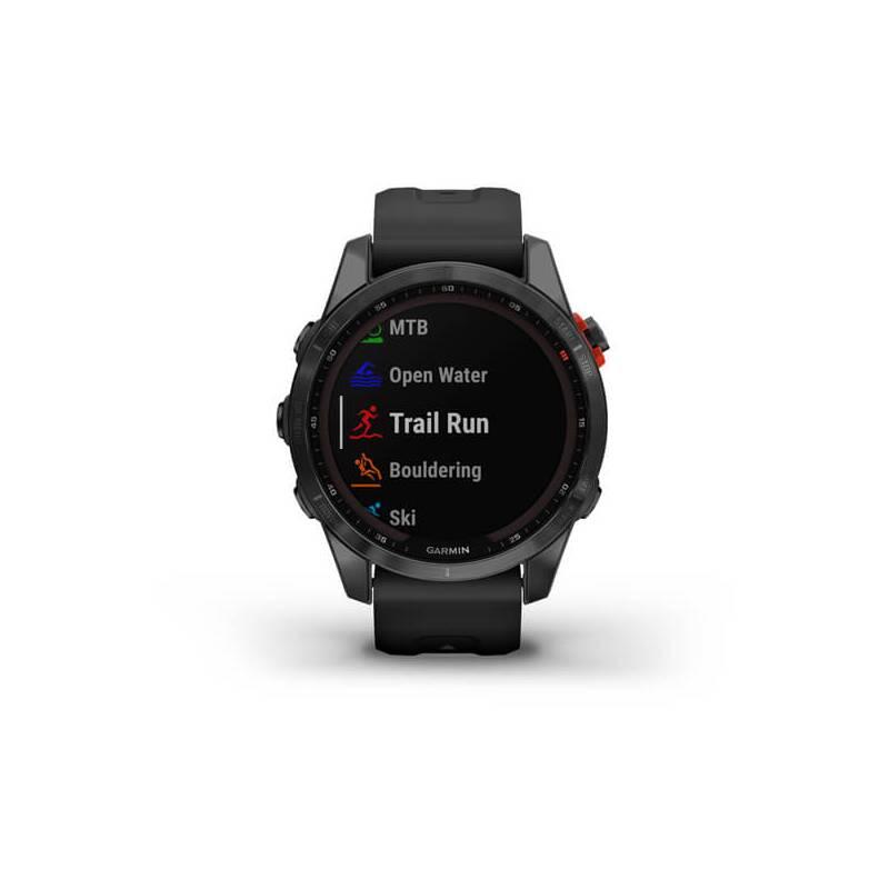 GPS hodinky Garmin fenix 7S PRO Solar - Gray Black Silicone Band, GPS, hodinky, Garmin, fenix, 7S, PRO, Solar, Gray, Black, Silicone, Band