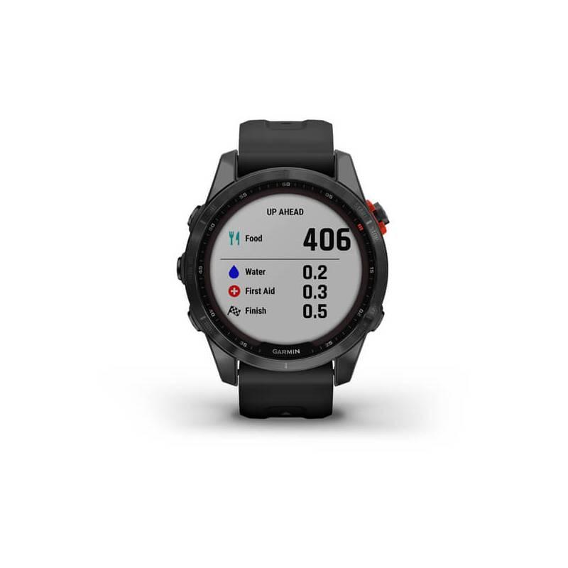 GPS hodinky Garmin fenix 7S PRO Solar - Gray Black Silicone Band