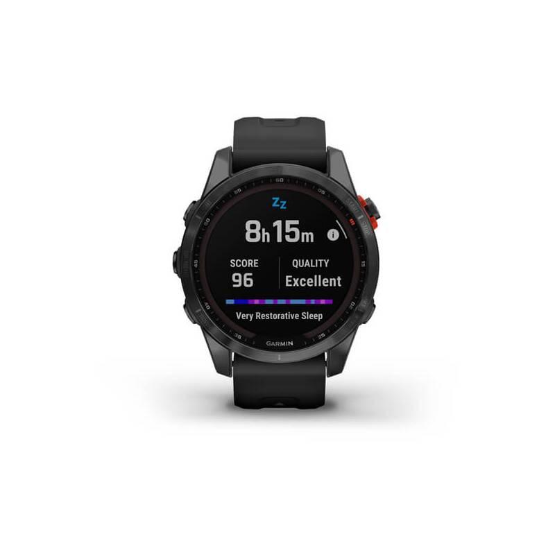 GPS hodinky Garmin fenix 7S PRO Solar - Gray Black Silicone Band, GPS, hodinky, Garmin, fenix, 7S, PRO, Solar, Gray, Black, Silicone, Band