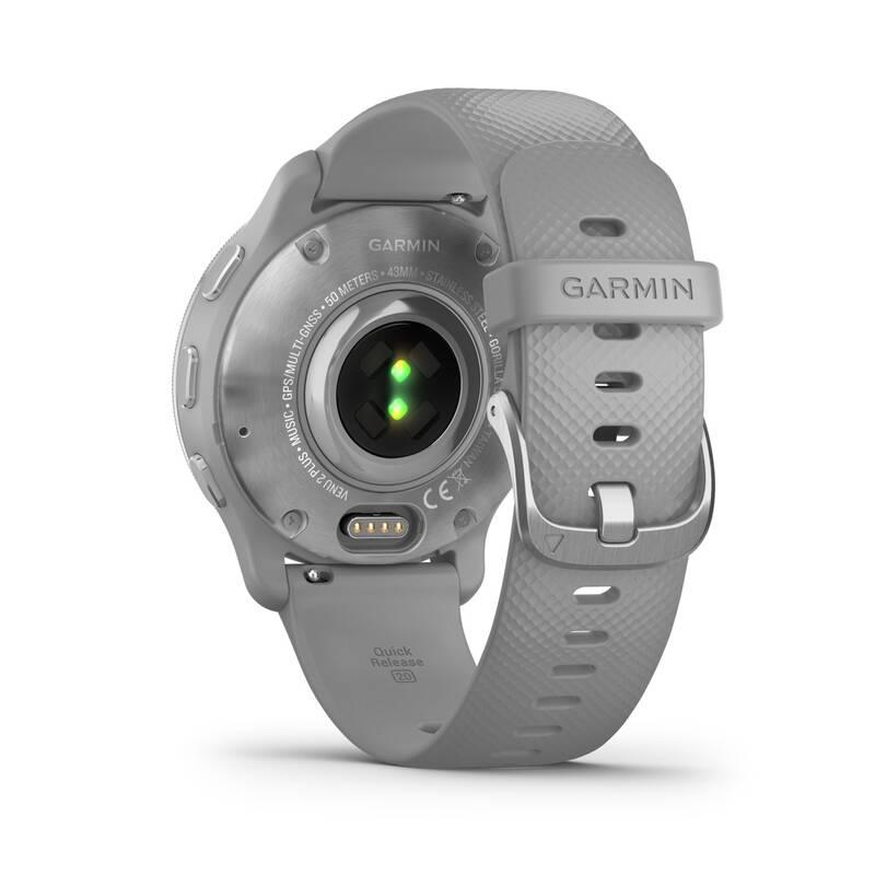 GPS hodinky Garmin Venu 2 Plus - Silver Gray Silicone Band, GPS, hodinky, Garmin, Venu, 2, Plus, Silver, Gray, Silicone, Band