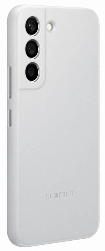 Kryt na mobil Samsung Leather Cover na Galaxy S22 šedý
