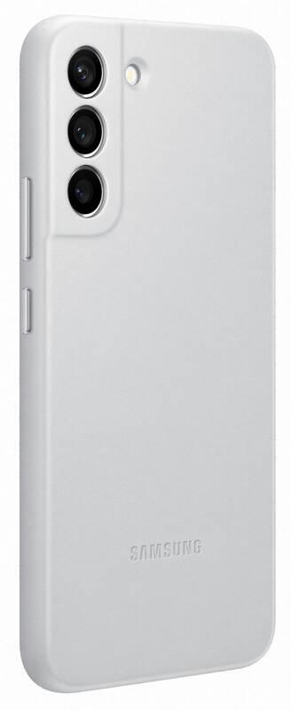 Kryt na mobil Samsung Leather Cover na Galaxy S22 šedý
