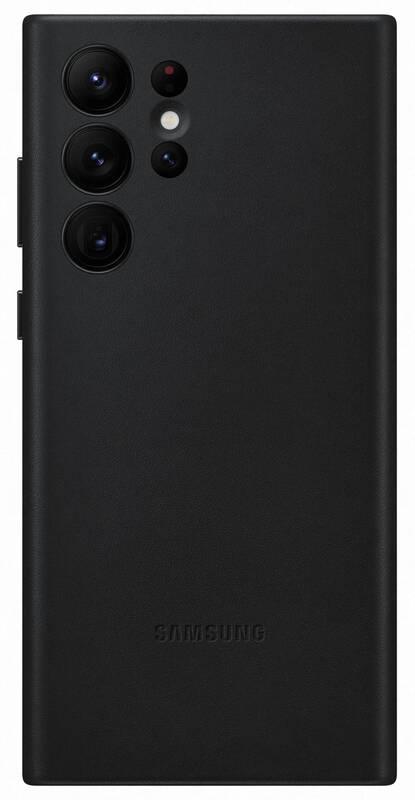 Kryt na mobil Samsung Leather Cover na Galaxy S22 Ultra černý