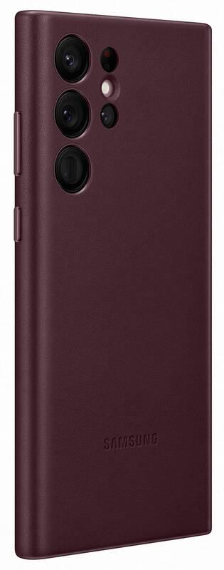 Kryt na mobil Samsung Leather Cover na Galaxy S22 Ultra červený