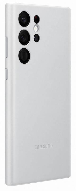 Kryt na mobil Samsung Leather Cover na Galaxy S22 Ultra šedý