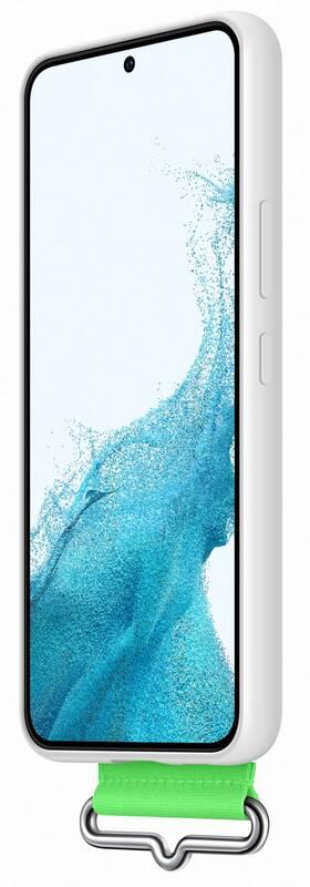 Kryt na mobil Samsung Silicone Cover s poutkem na Galaxy S22 bílý, Kryt, na, mobil, Samsung, Silicone, Cover, s, poutkem, na, Galaxy, S22, bílý