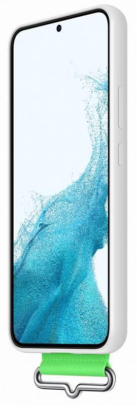 Kryt na mobil Samsung Silicone Cover s poutkem na Galaxy S22 bílý, Kryt, na, mobil, Samsung, Silicone, Cover, s, poutkem, na, Galaxy, S22, bílý