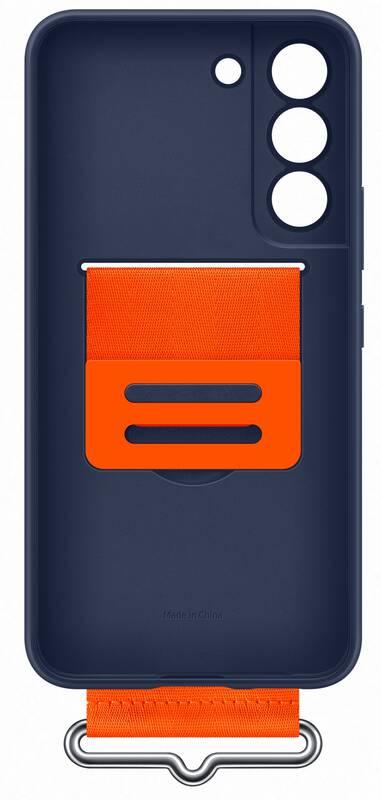 Kryt na mobil Samsung Silicone Cover s poutkem na Galaxy S22 modrý