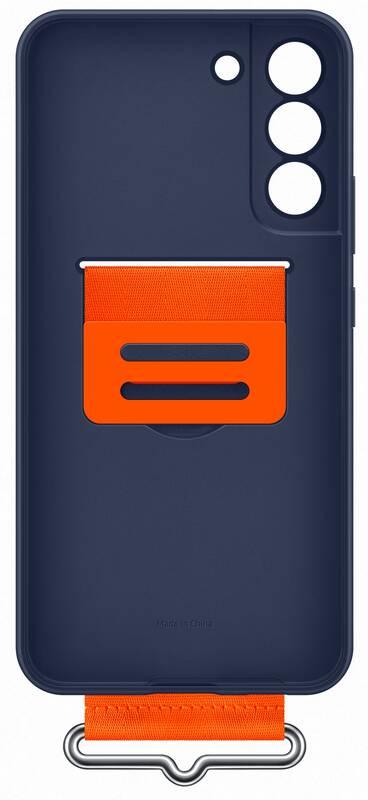 Kryt na mobil Samsung Silicone Cover s poutkem na Galaxy S22 modrý