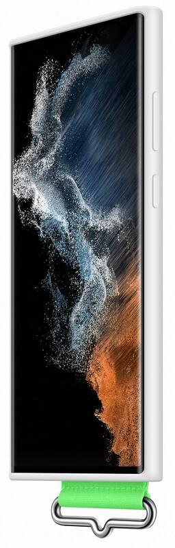 Kryt na mobil Samsung Silicone Cover s poutkem na Galaxy S22 Ultra bílý