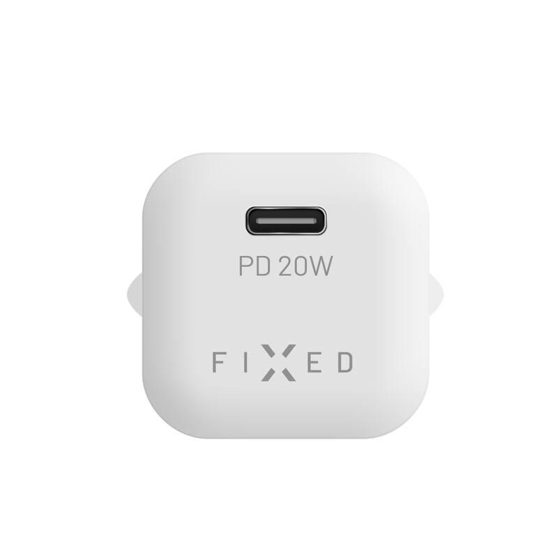 Nabíječka do sítě FIXED Mini USB-C PD 20W, MFI Lightning kabel 1m bílá