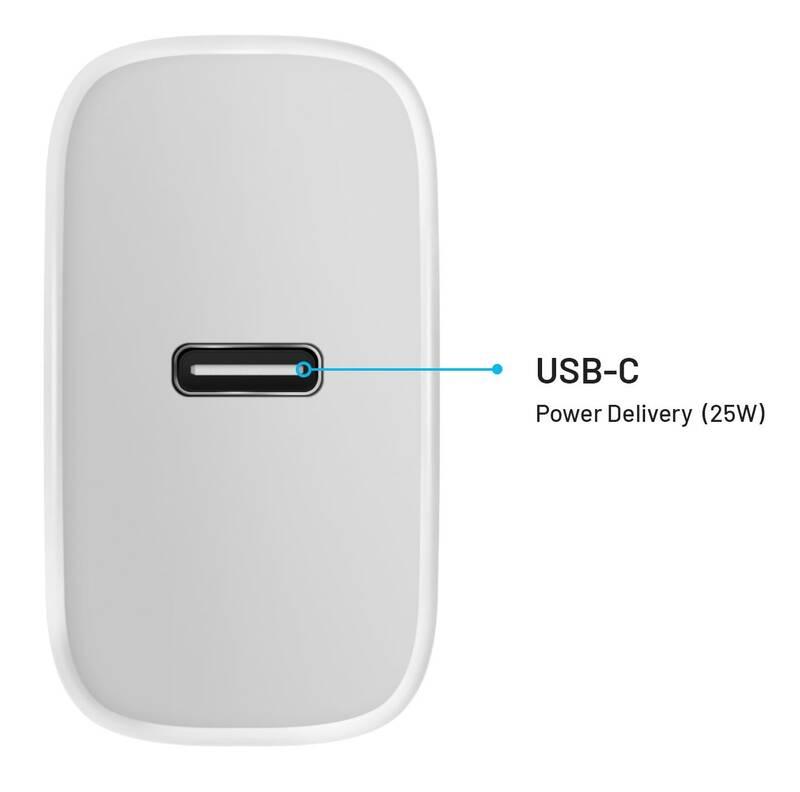 Nabíječka do sítě FIXED USB-C PD, 25W bílá