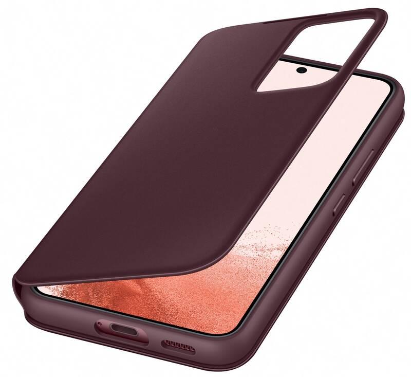Pouzdro na mobil flipové Samsung Clear View na Galaxy S22 červené