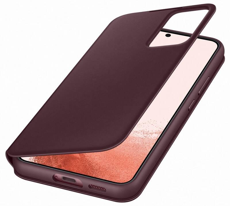 Pouzdro na mobil flipové Samsung Clear View na Galaxy S22 červené