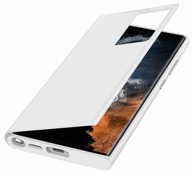 Pouzdro na mobil flipové Samsung Clear View na Galaxy S22 Ultra bílé