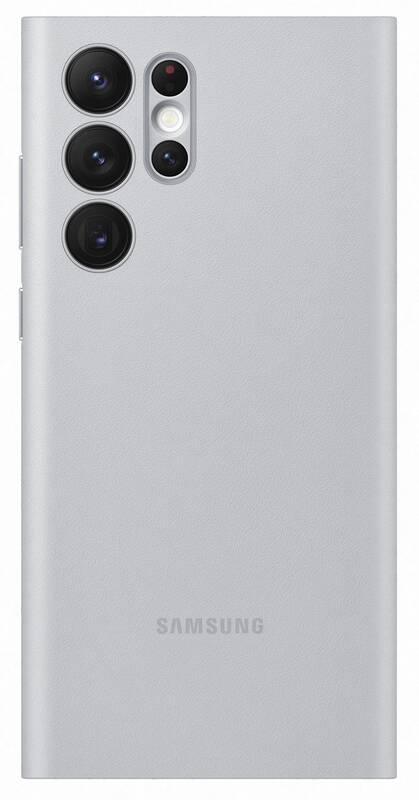 Pouzdro na mobil flipové Samsung LED View na Galaxy S22 Ultra šedé