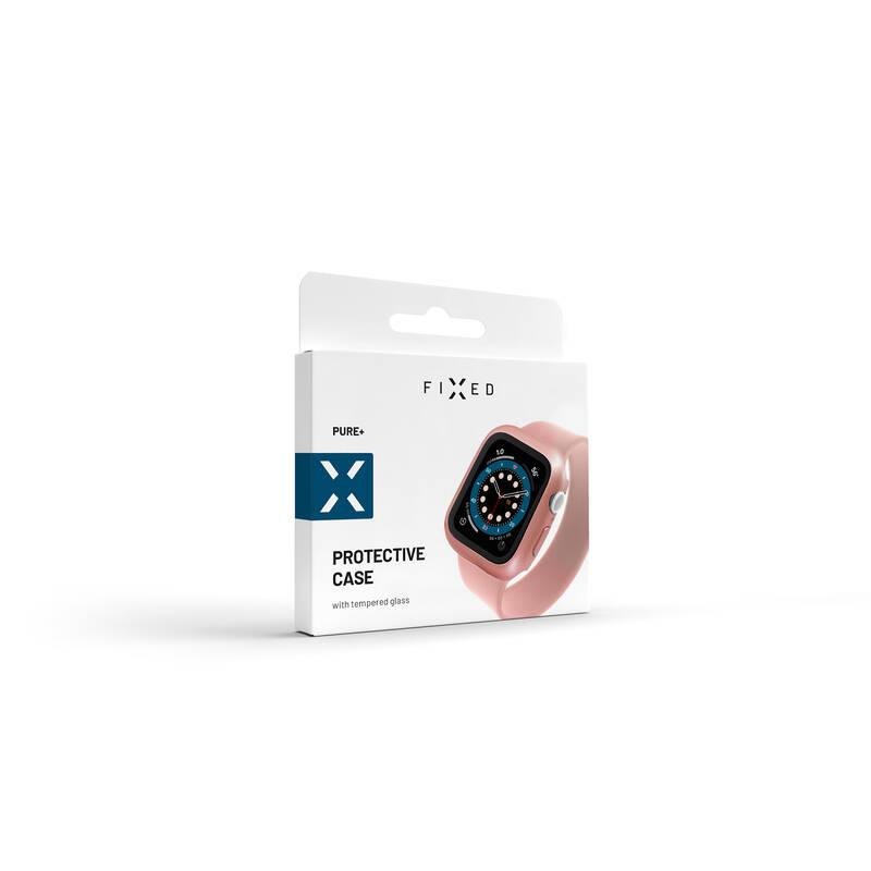 Ochranné pouzdro FIXED Pure s temperovaným sklem pro Apple Watch 40mm růžové