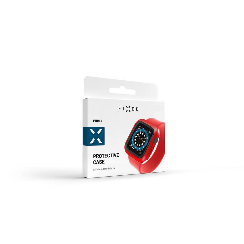 Ochranné pouzdro FIXED Pure s temperovaným sklem pro Apple Watch 44mm červené