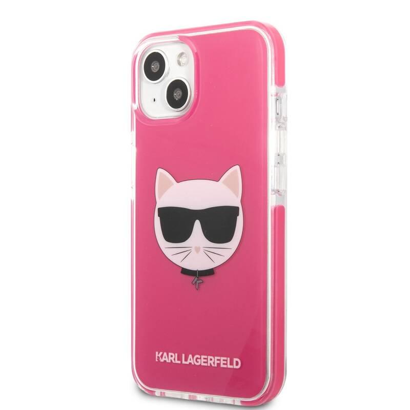 Kryt na mobil Karl Lagerfeld Choupette Head na Apple iPhone 13 růžový