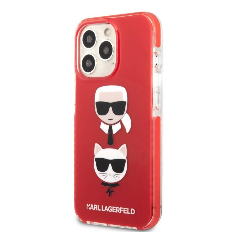 Kryt na mobil Karl Lagerfeld Karl and Choupette Heads na Apple iPhone 13 Pro červený