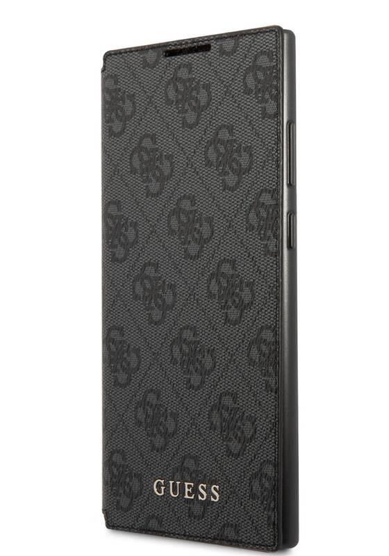 Pouzdro na mobil flipové Guess 4G Book na Samsung Galaxy S22 Ultra šedé