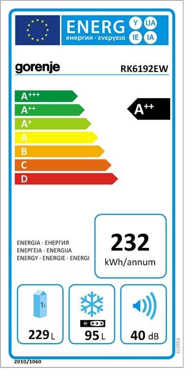 Chladnička s mrazničkou Gorenje Essential RK6192EW bílá, Chladnička, s, mrazničkou, Gorenje, Essential, RK6192EW, bílá