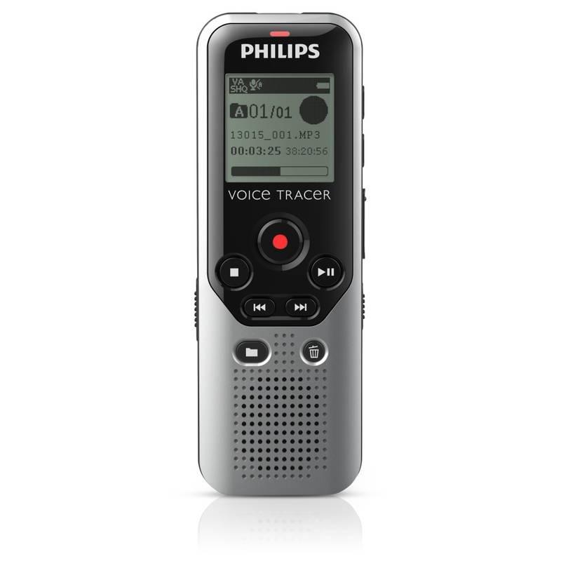 Diktafon Philips DVT1200 stříbrný, Diktafon, Philips, DVT1200, stříbrný