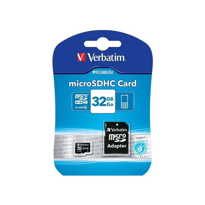 Paměťová karta Verbatim micro SDHC 32GB Class 10 adapter