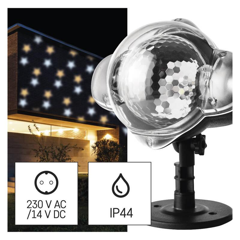 Dekorativní LED projektor EMOS hvězdičky, venkovní i vnitřní, teplá studená bílá, Dekorativní, LED, projektor, EMOS, hvězdičky, venkovní, i, vnitřní, teplá, studená, bílá
