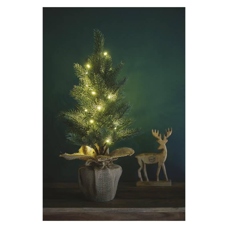 LED dekorace EMOS 20 LED vánoční stromek, 52 cm, 3x AA, vnitřní, teplá bílá, časovač