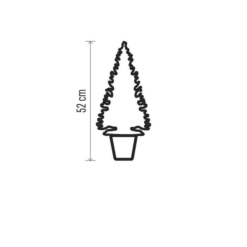 LED dekorace EMOS 20 LED vánoční stromek, 52 cm, 3x AA, vnitřní, teplá bílá, časovač