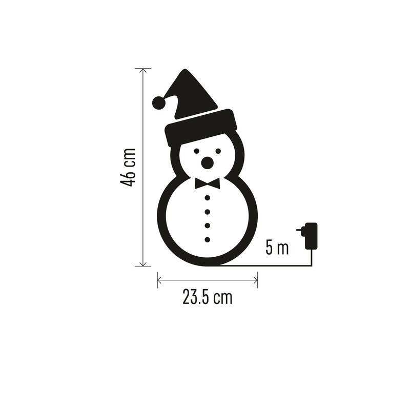 LED dekorace EMOS 40 LED vánoční sněhulák s čepicí a šálou, 46 cm, venkovní i vnitřní, studená bílá, LED, dekorace, EMOS, 40, LED, vánoční, sněhulák, s, čepicí, a, šálou, 46, cm, venkovní, i, vnitřní, studená, bílá