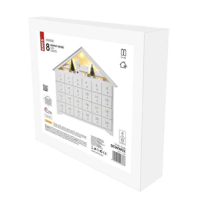 LED dekorace EMOS adventní kalendář dřevěný, 35x33 cm, 2x AA, vnitřní, teplá bílá, časovač, LED, dekorace, EMOS, adventní, kalendář, dřevěný, 35x33, cm, 2x, AA, vnitřní, teplá, bílá, časovač