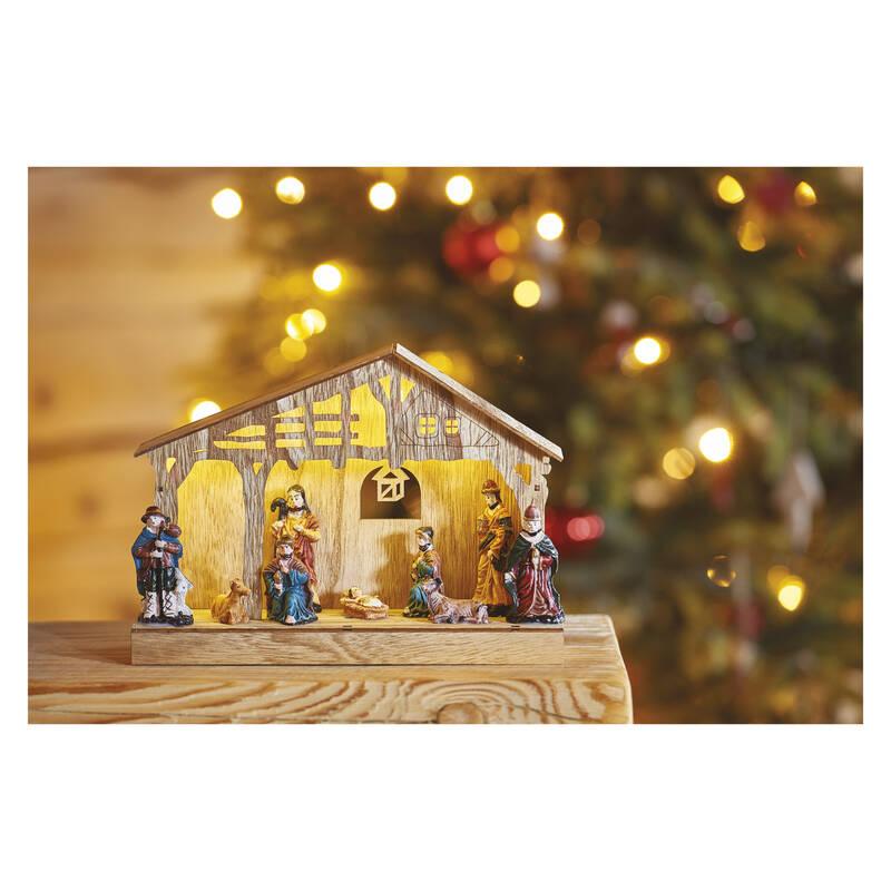LED dekorace EMOS vánoční betlém dřevěný, 19 cm, 3x AA, vnitřní, teplá bílá, časovač, LED, dekorace, EMOS, vánoční, betlém, dřevěný, 19, cm, 3x, AA, vnitřní, teplá, bílá, časovač