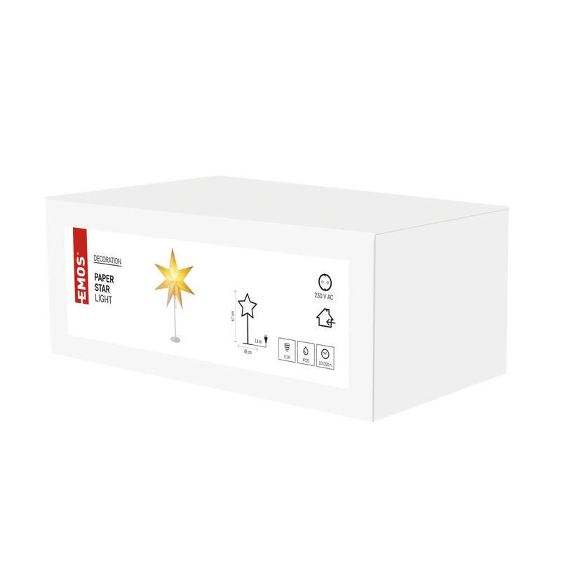 LED dekorace EMOS vánoční hvězda papírová s bílým stojánkem, 45 cm, vnitřní, LED, dekorace, EMOS, vánoční, hvězda, papírová, s, bílým, stojánkem, 45, cm, vnitřní